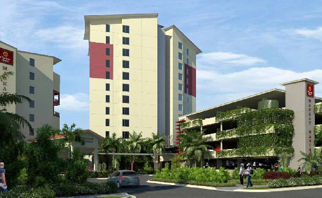 An artist’s perspective of the new 12-storey hotel which will be built at the Mackay Marina alongside the Clarion Hotel. An artist’s perspective of the new 12-storey hotel which will be built at the Mackay Marina alongside the Clarion Hotel.